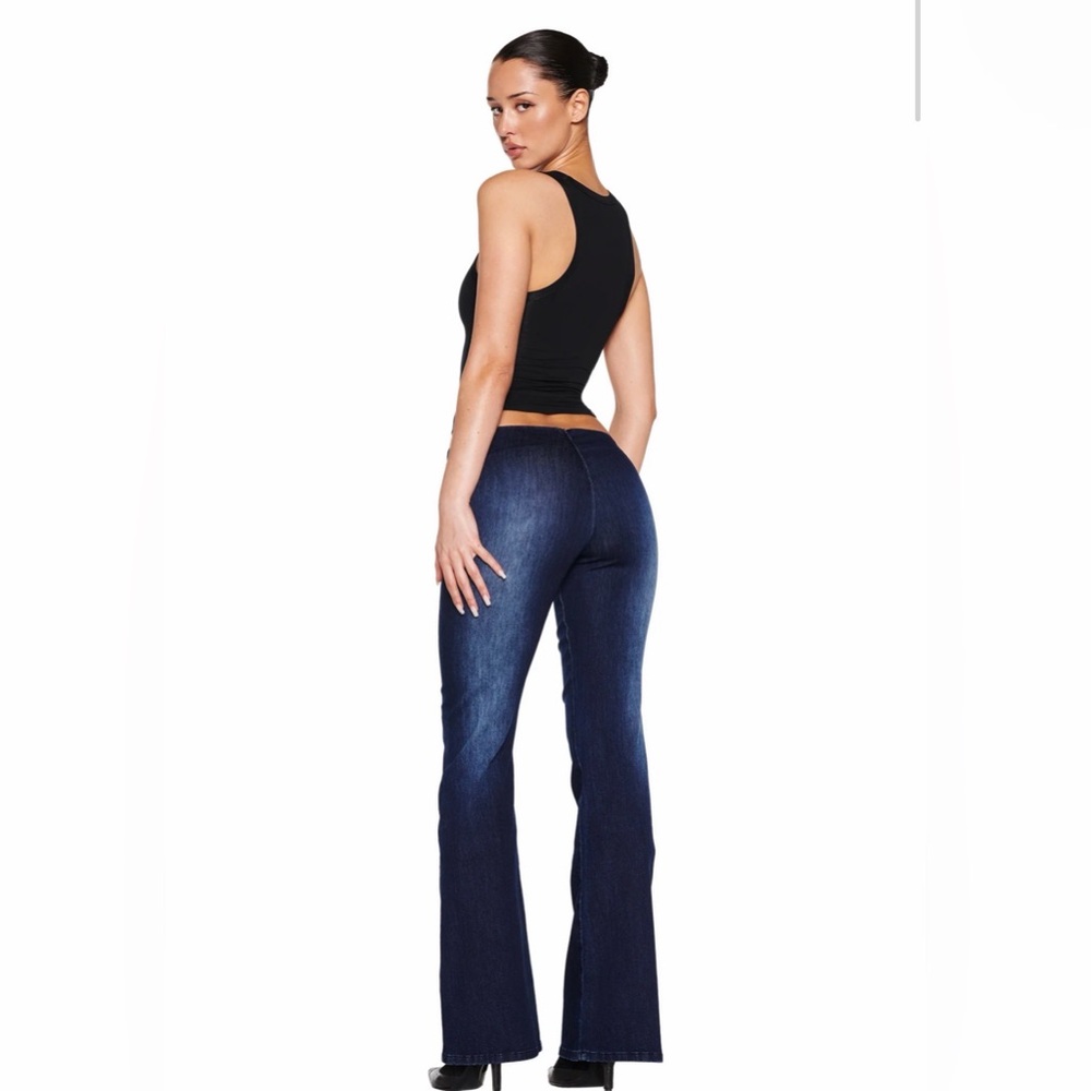 I AM GIA Dark Wash Belted Straight Leg Jeans | Trendy Y2K Style - Picture 2 of 5